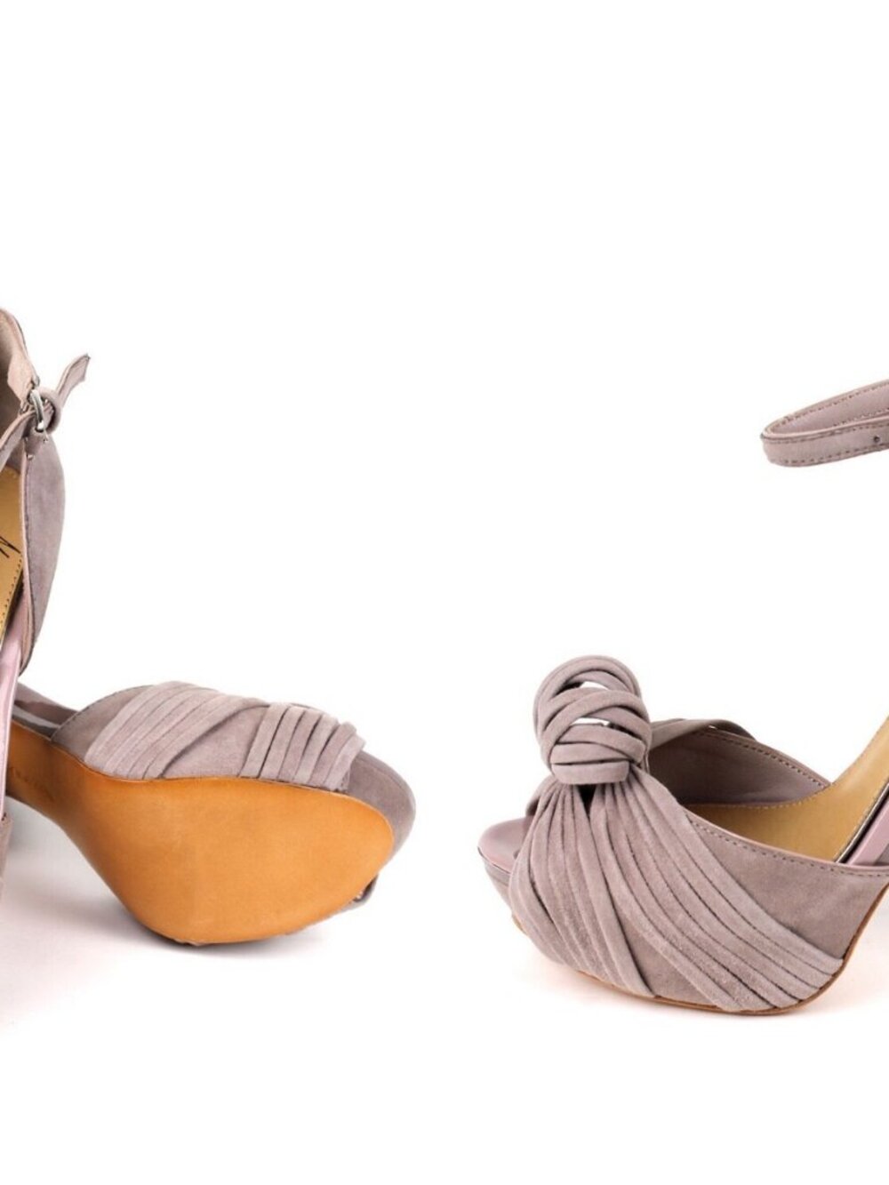 Mark & James Badgley Mischka Flirty Mauve Suede Knotted Platform Heels Size 10